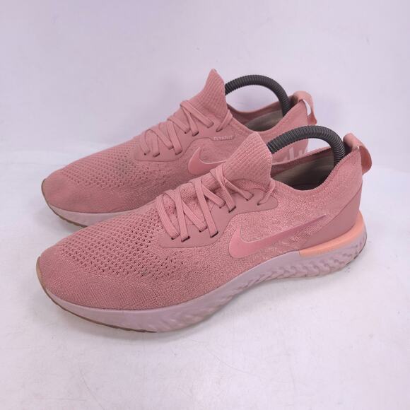 Nike Epic React Flyknit Athletic Running Shoe Womens Size 9 AQ0070-602 Pink - Picture 1 of 10